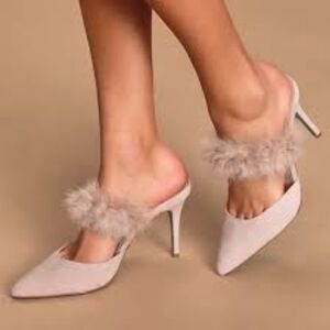 Betsey Johnson Nude Suede Heels